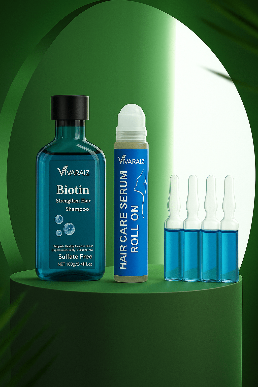 Pacote VivaRaiz Completo 90 Ampolas + 1 Roll - On + 1 Champô - VivaRaiz