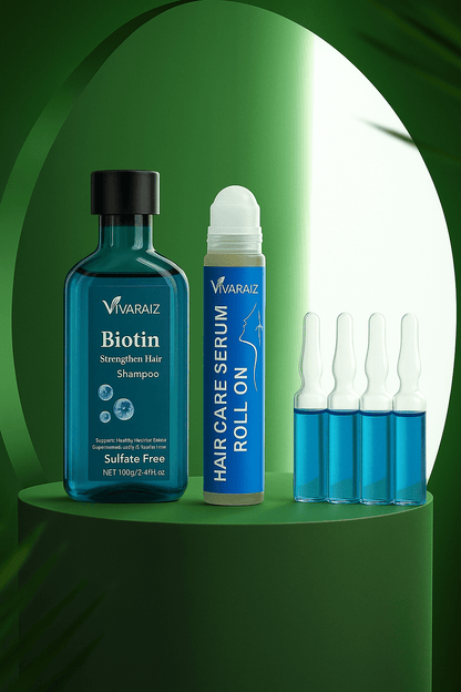 Pacote VivaRaiz Completo 90 Ampolas + 1 Roll - On + 1 Champô - VivaRaiz